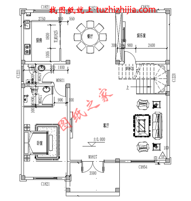 歐式大氣三層小別墅設(shè)計圖紙，外觀、造型大方，色彩明快