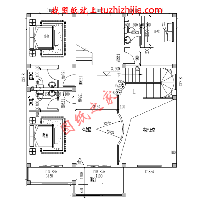 歐式大氣三層小別墅設(shè)計圖紙，外觀、造型大方，色彩明快