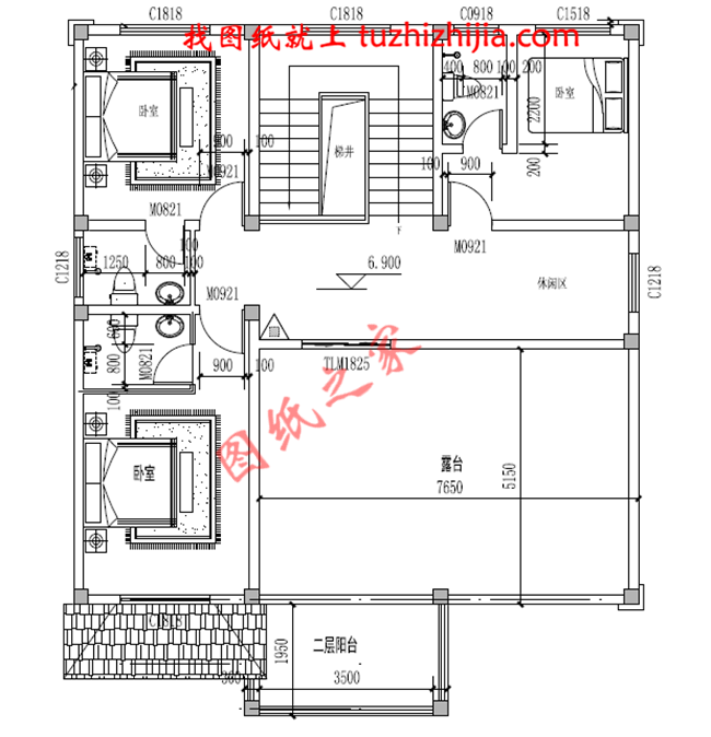 歐式大氣三層小別墅設(shè)計圖紙，外觀、造型大方，色彩明快