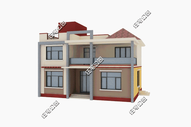 12X10米農(nóng)村2層現(xiàn)代小樓圖，比洋別墅漂亮多了