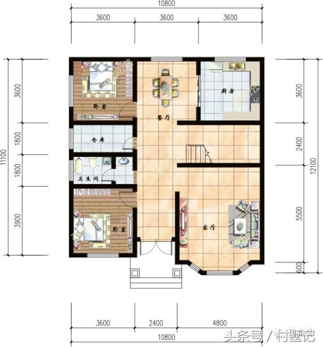 11*11米經(jīng)典兩層農(nóng)村小樓施工案例，附戶型方案設(shè)計(jì)圖