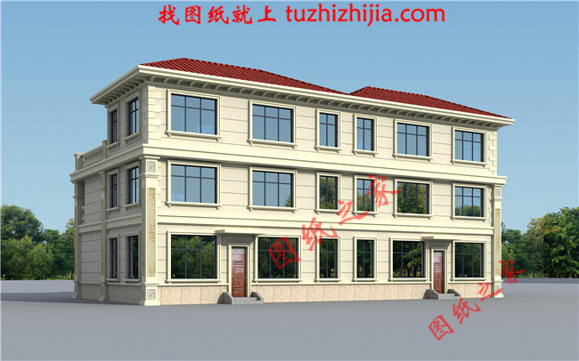 農(nóng)村建房兄弟雙拼三層，經(jīng)典的歐式風(fēng)格，大氣的外觀
