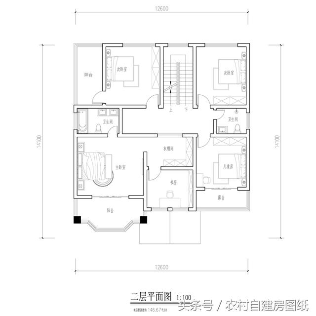 帶堂屋二層農(nóng)村小樓圖，35萬建好主體