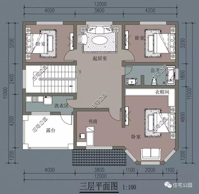13X11米農(nóng)村3層別墅設(shè)計(jì)方案，現(xiàn)代結(jié)合歐式，好看