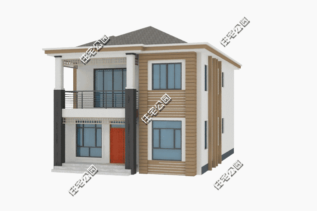 8米面寬自建農(nóng)村2層樓房設(shè)計圖，現(xiàn)代風格