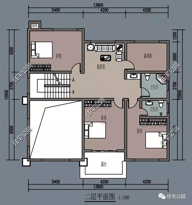 農(nóng)村14X14米樓房設(shè)計(jì)圖，3種方案供您選擇
