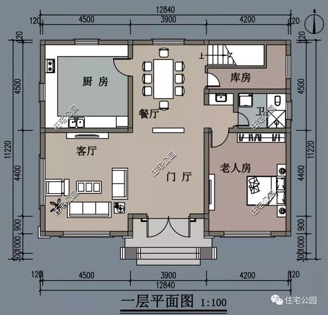 農(nóng)村14X14米樓房設(shè)計(jì)圖，3種方案供您選擇