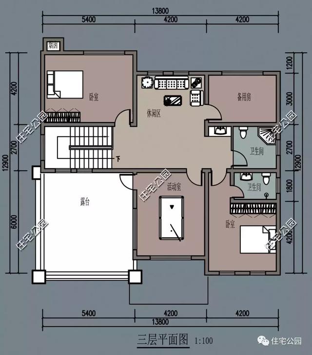 農(nóng)村14X14米樓房設(shè)計(jì)圖，3種方案供您選擇