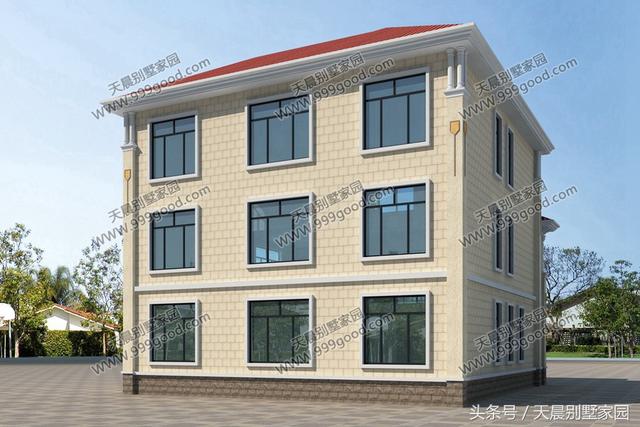 12X13米農(nóng)村三層樓房設(shè)計(jì)圖，外觀大氣