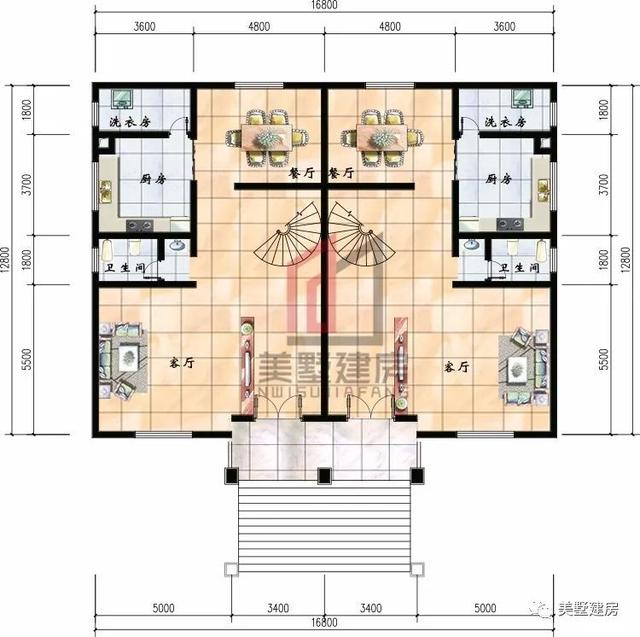 3套農(nóng)村雙拼樓房設(shè)計(jì)圖，哥倆好住雙拼