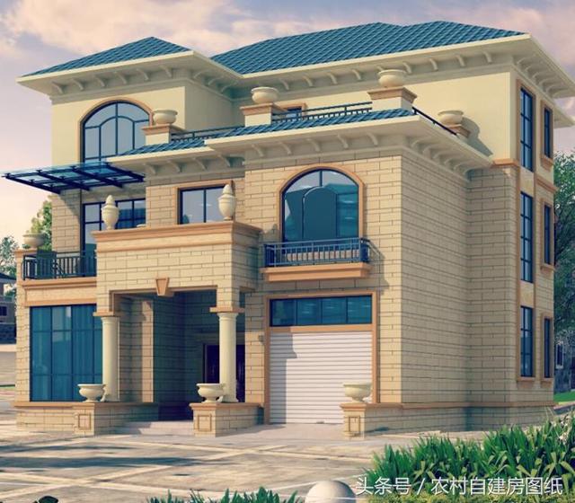 13X12米歐式豪華農(nóng)村樓房方案圖，很受歡迎