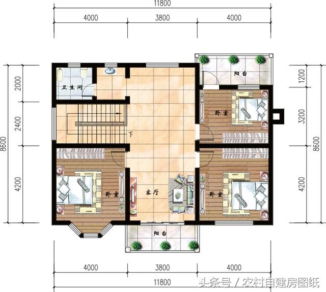 6款帶煙筒的小別墅設(shè)計方案圖，款款漂亮