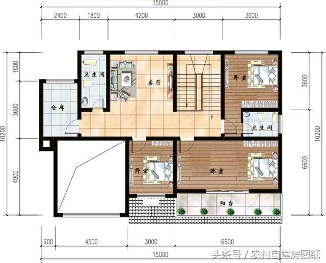 6款帶煙筒的小別墅設(shè)計方案圖，款款漂亮