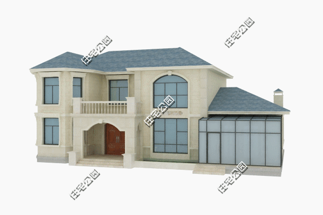 19X11米二層農(nóng)村別墅設(shè)計(jì)圖，帶陽(yáng)光房