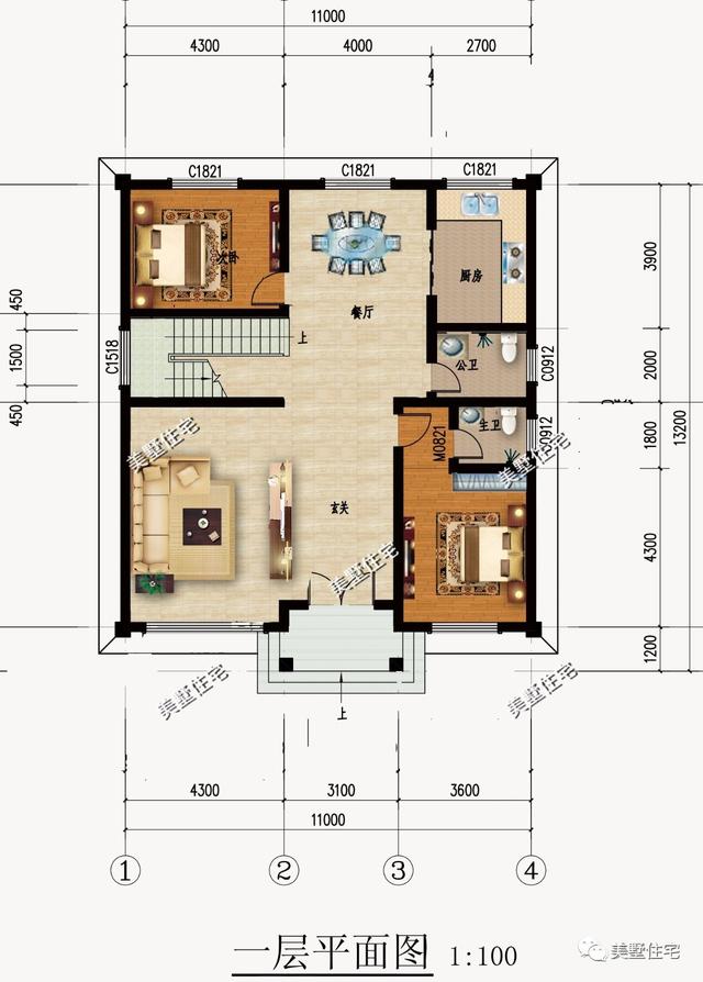 11X13米三層自建樓房設(shè)計(jì)圖，實(shí)用、大氣