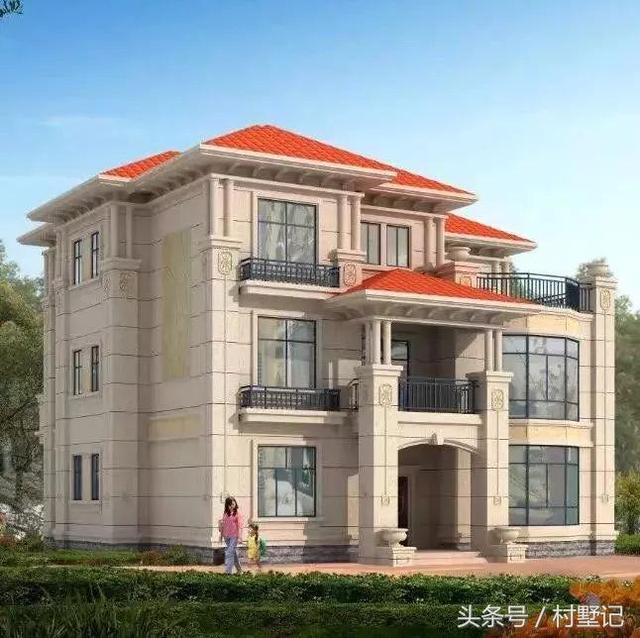 2棟高端三層豪宅設計圖，附方案和建成實景圖