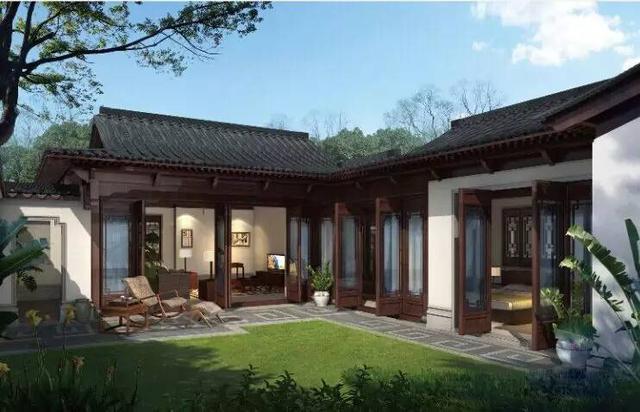 中式民宅別墅外觀效果圖大全，古香古色