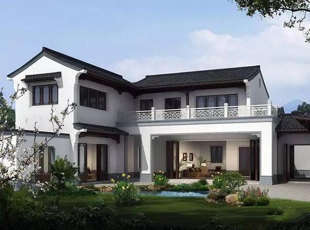 中式民宅別墅外觀效果圖大全，古香古色