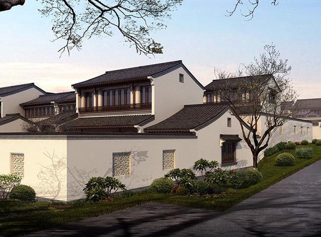 中式民宅別墅外觀效果圖大全，古香古色
