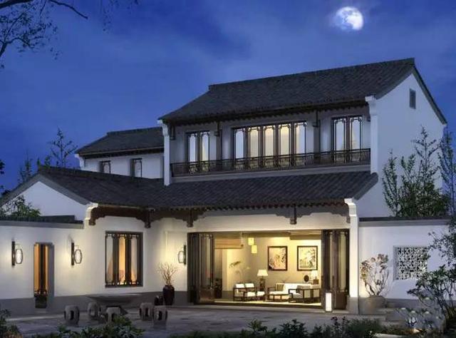 中式民宅別墅外觀效果圖大全，古香古色