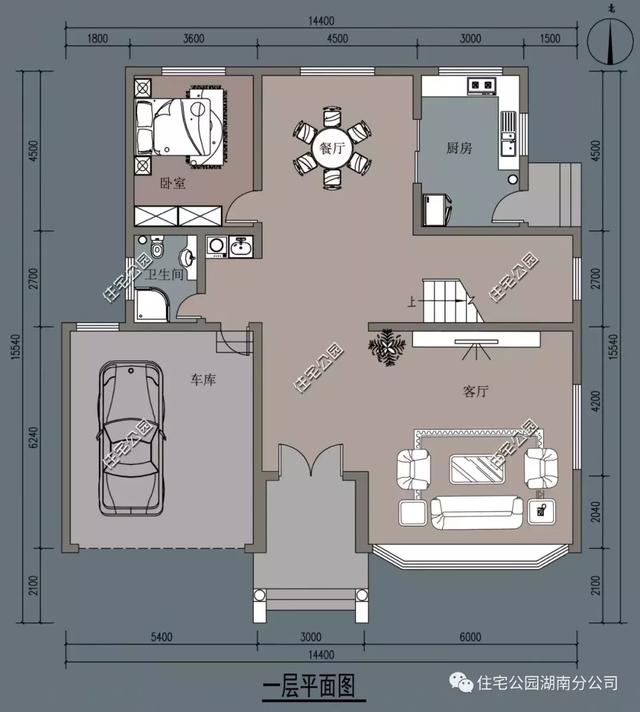 14.4X15.5米農(nóng)村三層別墅設(shè)計(jì)圖，好看又實(shí)用