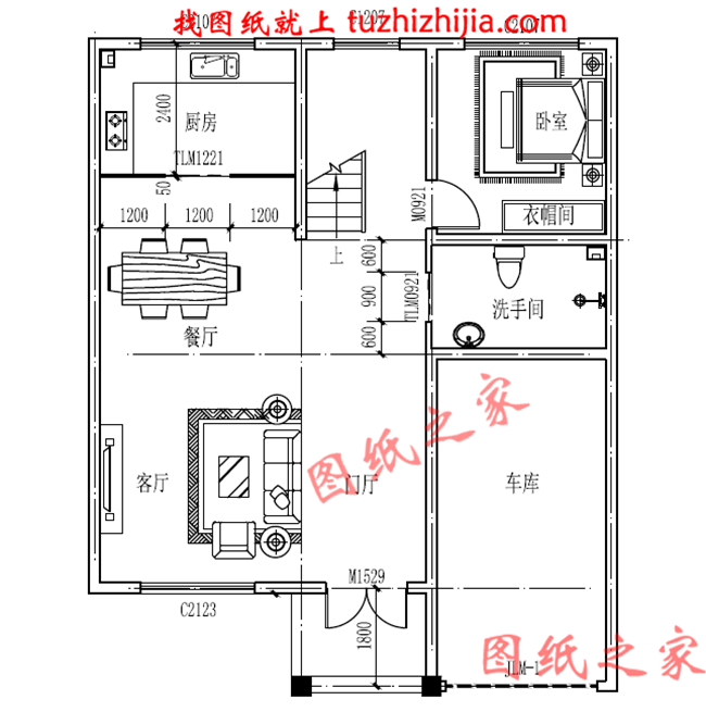 新農村三層樓房設計圖，占地90平米，帶車庫，帶大露臺