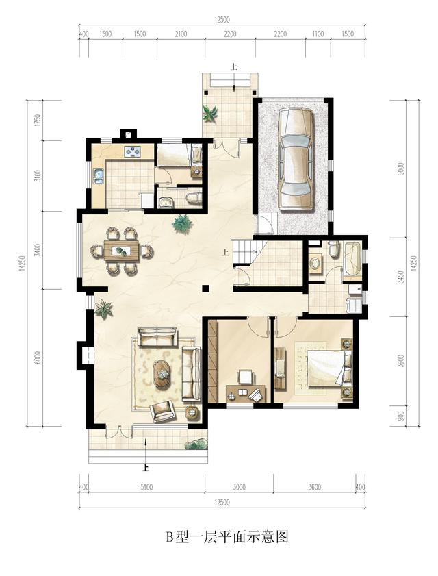 面寬12.5米農(nóng)村三層樓房設(shè)計，富有濃郁的田園氣息