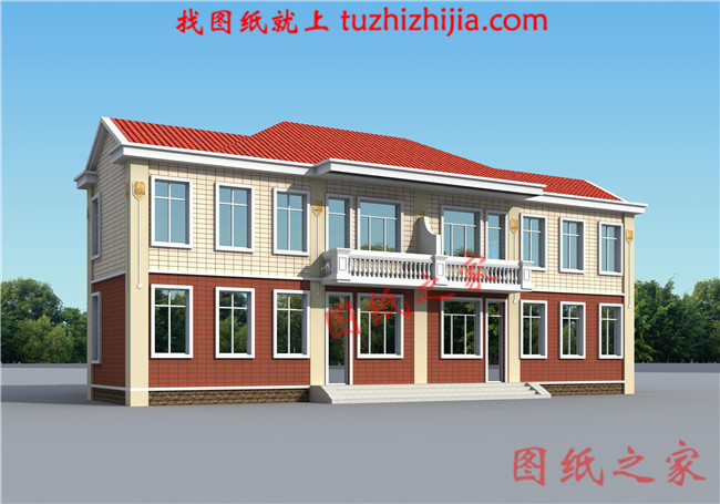 鄉(xiāng)村兄弟二層雙拼別墅設(shè)計(jì)圖，單戶(hù)120平米左右，戶(hù)型合理