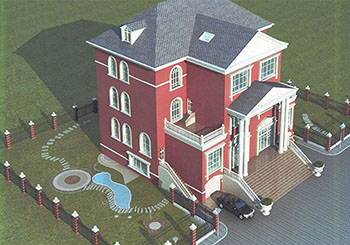 三層半（四層）雙拼別墅房屋設(shè)計(jì)圖，外觀大氣、漂亮