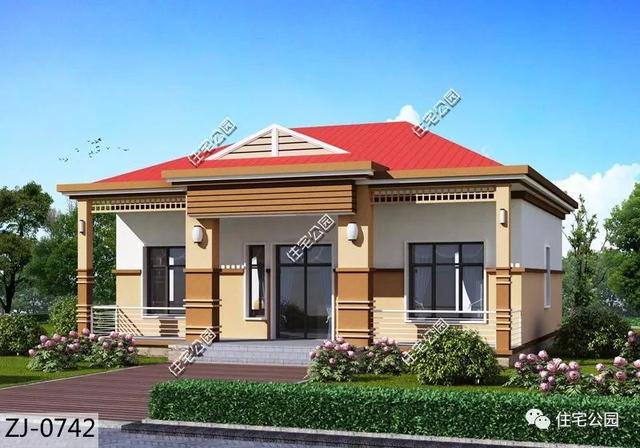 12x11米新農(nóng)村平層別墅戶型圖，3臥2廳很實用