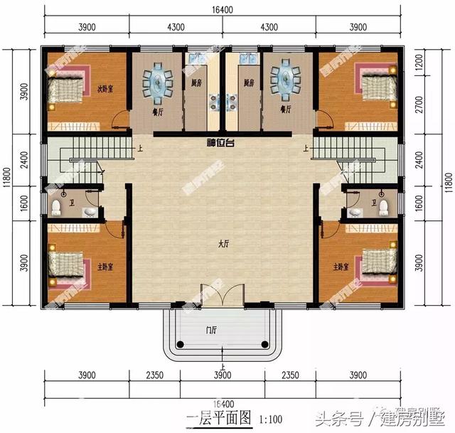 16*12米二層雙拼別墅設(shè)計圖，建好保證很有面子