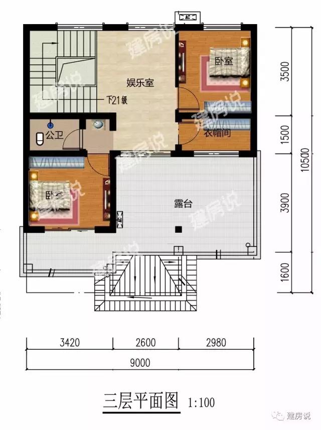 9*10米三層飄窗闊氣小洋樓設(shè)計方案，小宅基地有福了