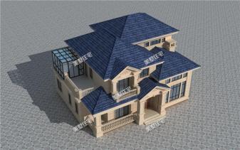 16*12米帶陽(yáng)光房二層小別墅設(shè)計(jì)圖，張揚(yáng)兼奢華