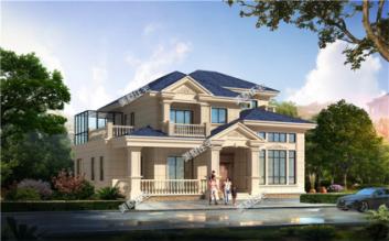 16*12米帶陽(yáng)光房二層小別墅設(shè)計(jì)圖，張揚(yáng)兼奢華