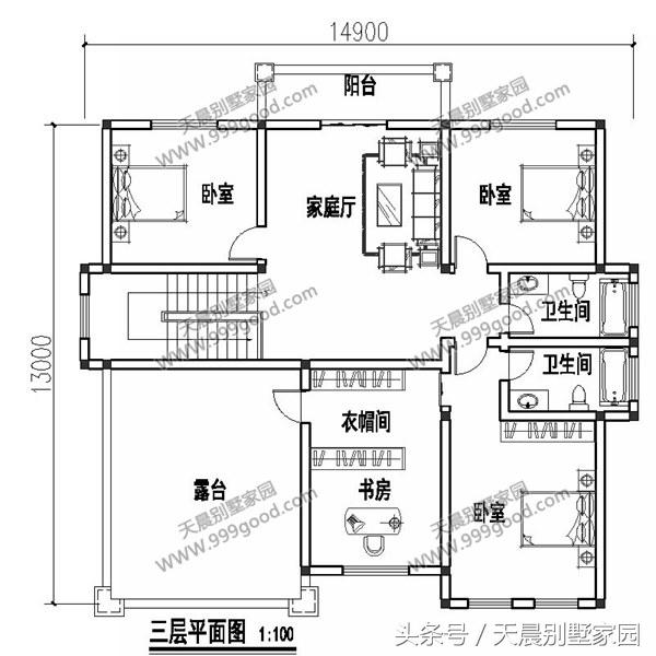 15米X15米三層自建樓房設(shè)計圖，附完工圖