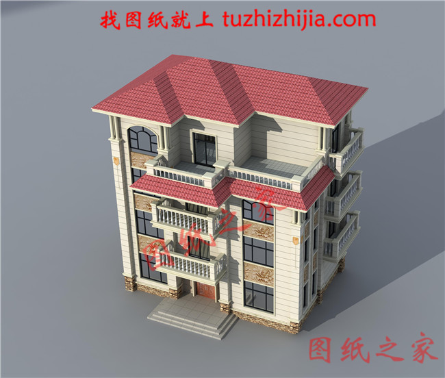 農(nóng)村四層樓房設(shè)計(jì)圖，占地120平方米，歐式風(fēng)格，高端大氣