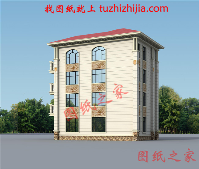 農(nóng)村四層樓房設(shè)計(jì)圖，占地120平方米，歐式風(fēng)格，高端大氣