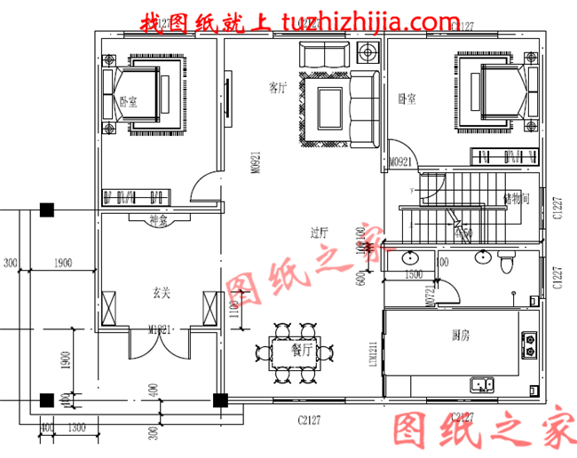 簡(jiǎn)單實(shí)用兩層樓的房子設(shè)計(jì)圖，13×10占地130平方米