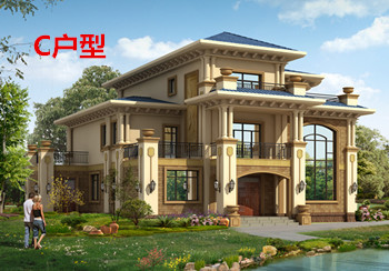 豪華農(nóng)村帶露臺(tái)三層樓房別墅設(shè)計(jì)圖紙，占地200平方米左右