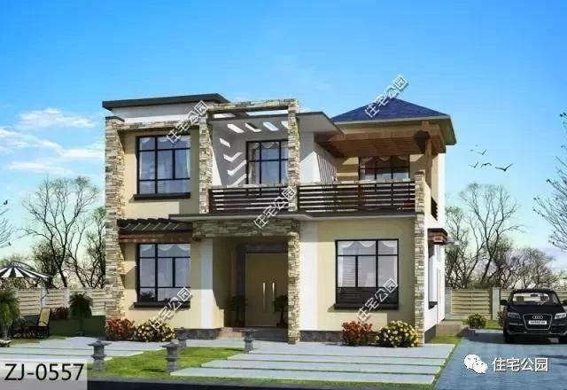 11X11米農(nóng)村現(xiàn)代二層樓房設(shè)計圖，布局真實(shí)用