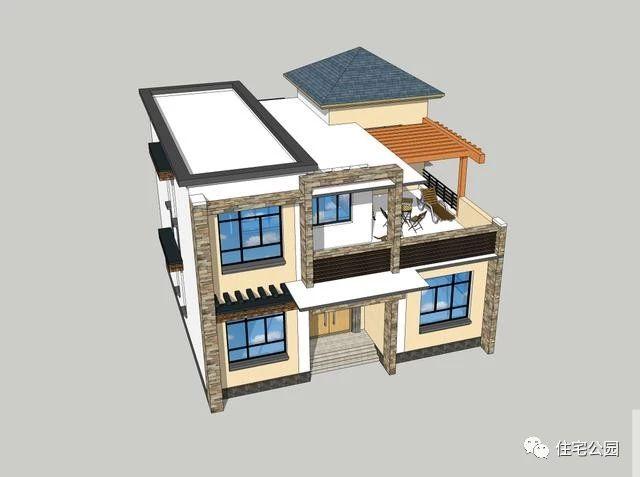 11X11米農(nóng)村現(xiàn)代二層樓房設(shè)計圖，布局真實(shí)用