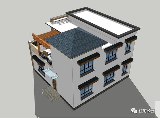 11X11米農(nóng)村現(xiàn)代二層樓房設(shè)計圖，布局真實(shí)用