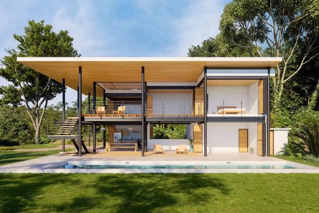 度假風(fēng)格、輕松悠閑的家庭別墅效果圖實(shí)拍，真漂亮