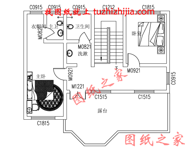簡潔大氣140平方三層房子設(shè)計圖，帶車庫