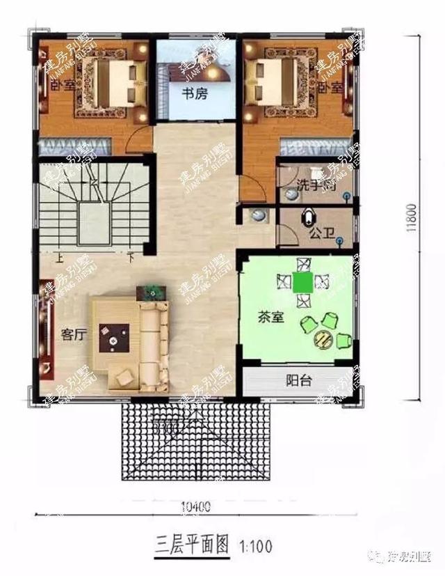 3款帶大露臺的四層別墅設(shè)計方案圖，挑一套隨便建