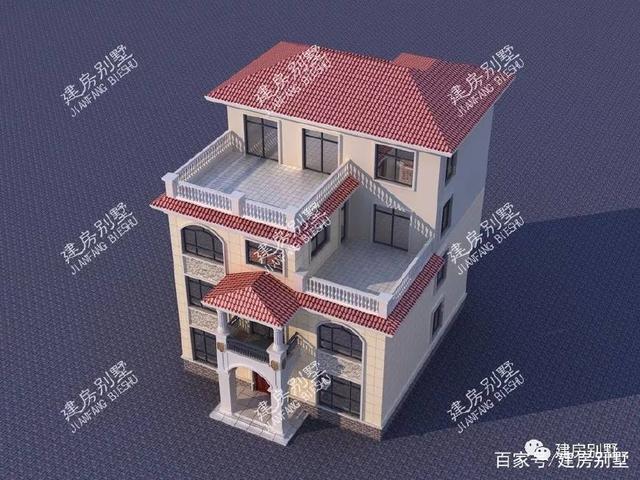 3款帶大露臺的四層別墅設(shè)計方案圖，挑一套隨便建