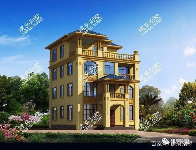 3款帶大露臺的四層別墅設(shè)計方案圖，挑一套隨便建