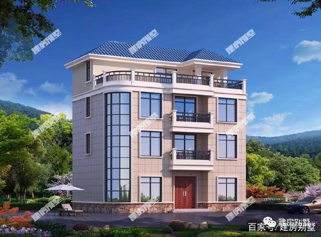 3款帶大露臺的四層別墅設(shè)計方案圖，挑一套隨便建