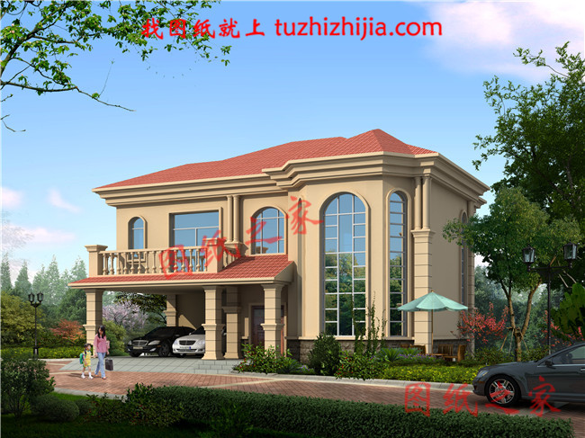 普通農(nóng)村二層房子設(shè)計(jì)圖 ，復(fù)式結(jié)構(gòu)，帶車(chē)庫(kù)，160平米左右