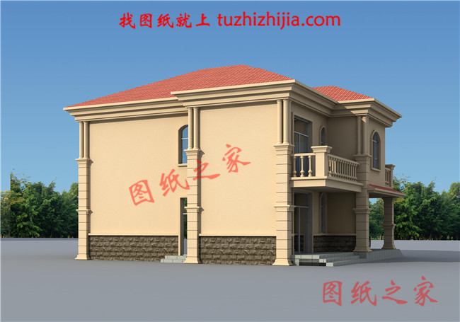 普通農(nóng)村二層房子設(shè)計(jì)圖 ，復(fù)式結(jié)構(gòu)，帶車(chē)庫(kù)，160平米左右